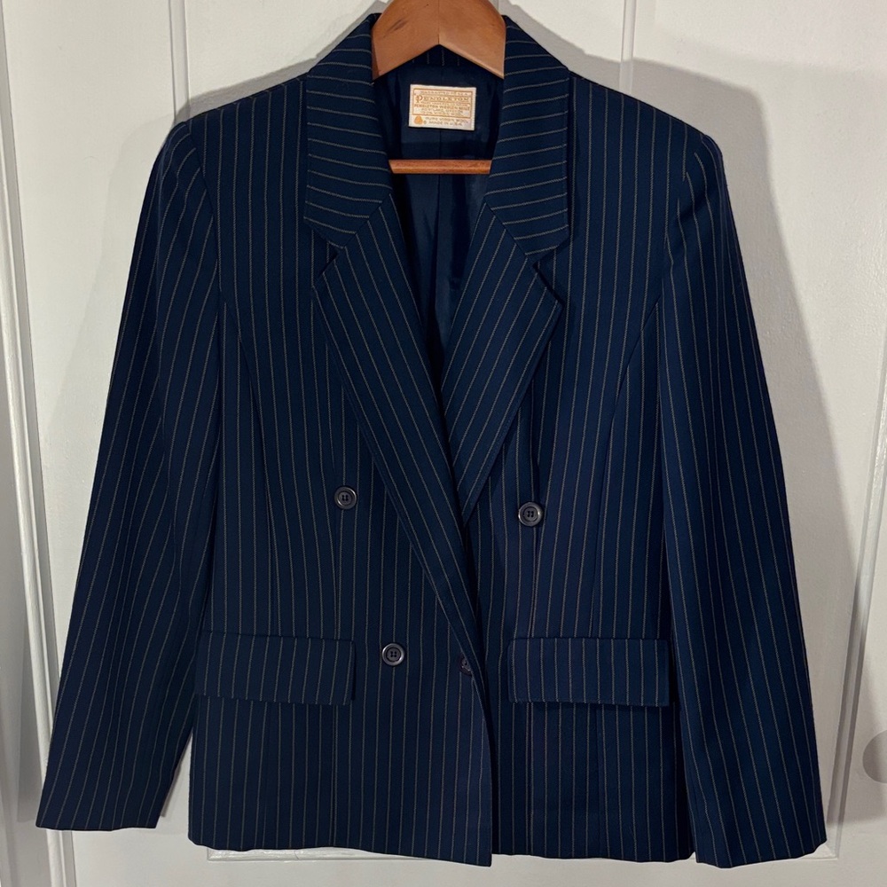 Pendleton Navy Pinstripe Blazer